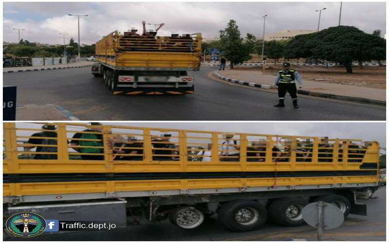 ضبط تريلا تحمل 50 راكبا في