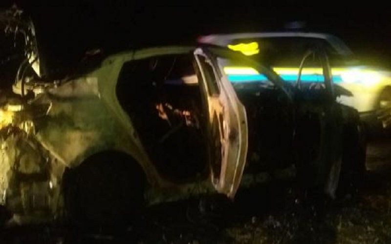 اشتعال مركبة في منتصف تحويلة ضبعة