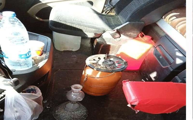 ضبط سائق تريلا يدخن الأرجيلة