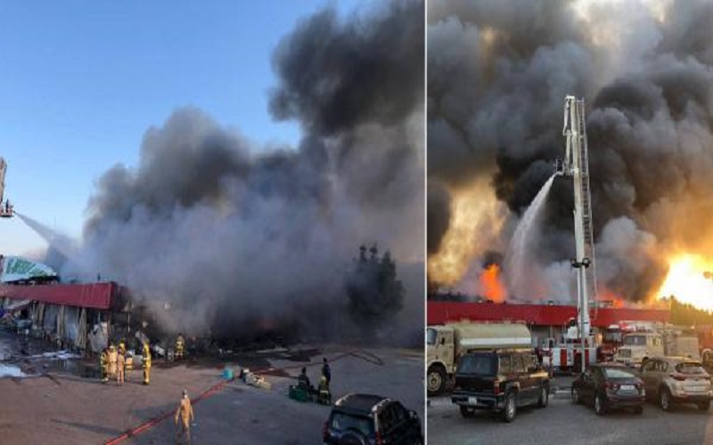 150 رجل إطفاء يسيطرون على حريق