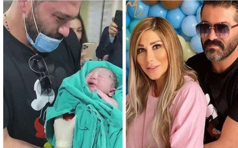 يزن السيد يستقبل مولوده الجديد بالدموع