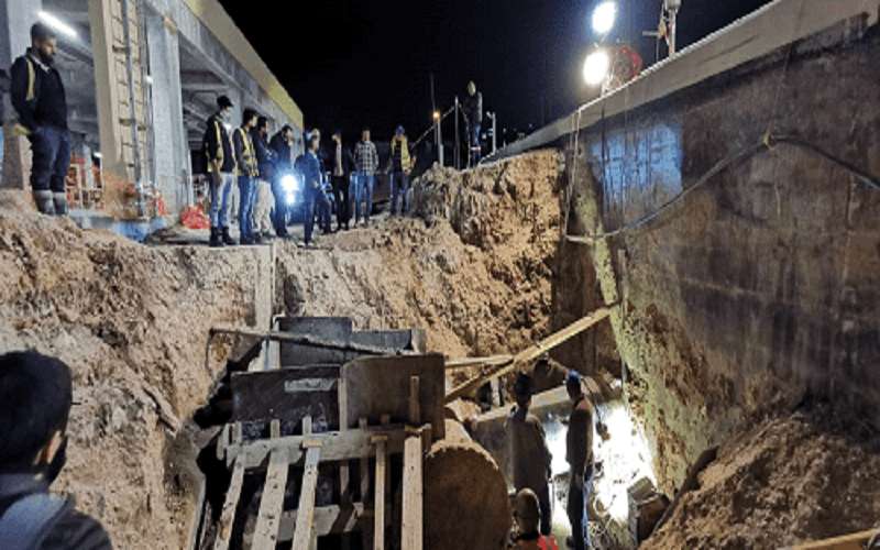 اصلاح تسريب بمشروع وادي العرب