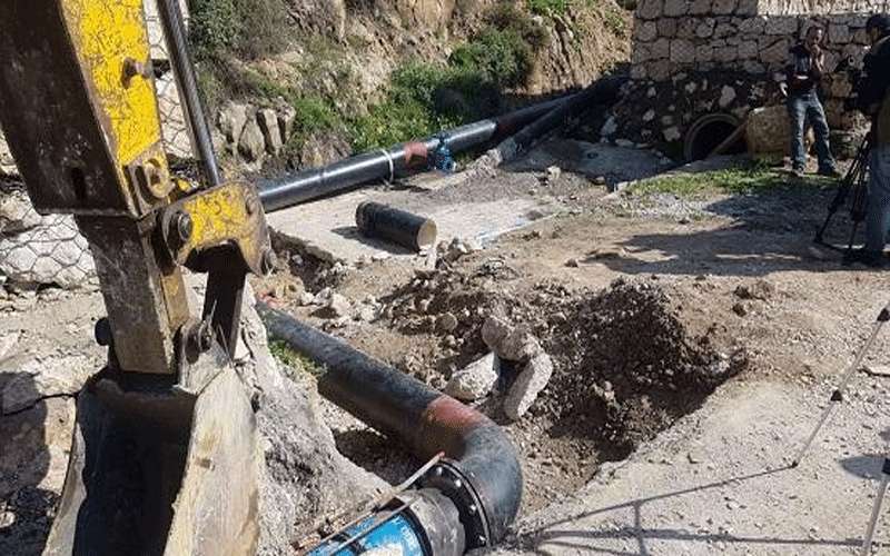 إنهاء صيانة خط مياه طريق جرش