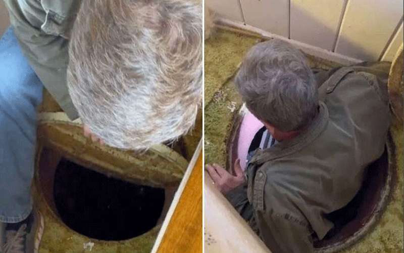 تكتشف حفرة في غرفة النوم تقود