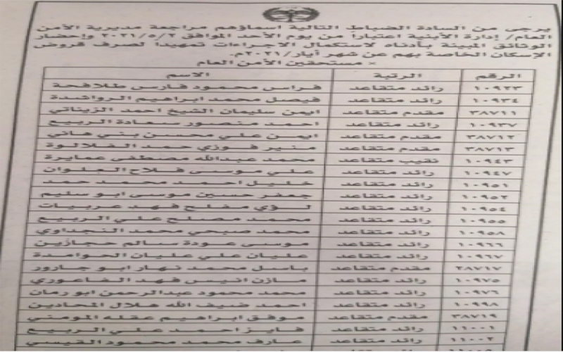 المستفيدون من إسكان ضباط الأمن ..