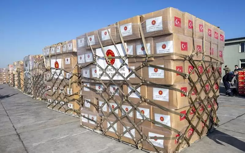 قافلة مساعدات تركية تتوجه إلى غزة