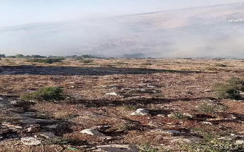 حريق أعشاب بمساحة 400 دونم في