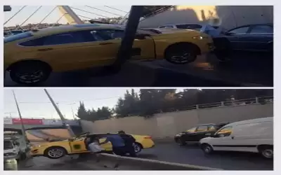 تدهور مركبة على جسر عبدون