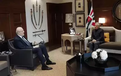 الملك يستقبل رئيس الوزراء اللبناني ميقاتي