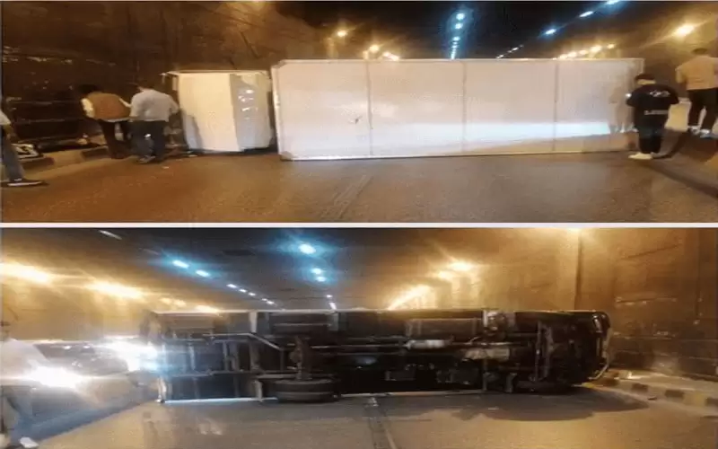 تدهور مركبة داخل نفق عبدون