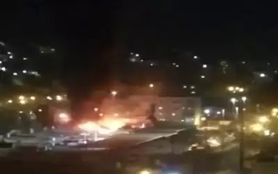 حريق بسطات ومحال في مجمع رغدان