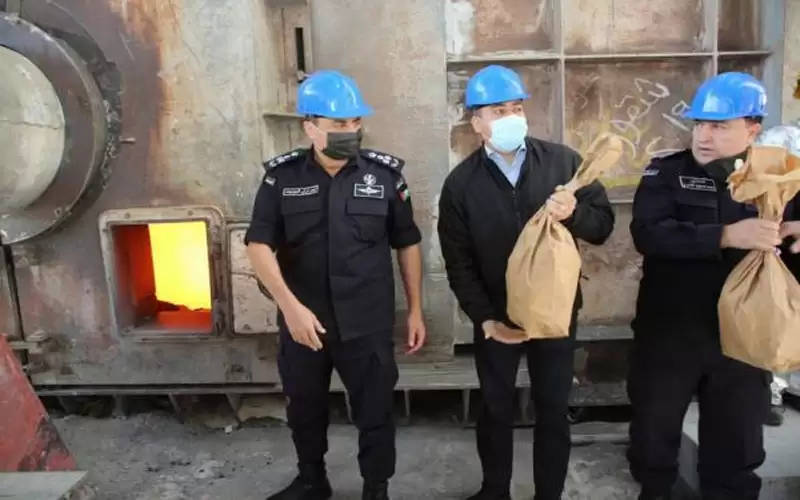 الأردن يتلف مخدرات مضبوطة في 67