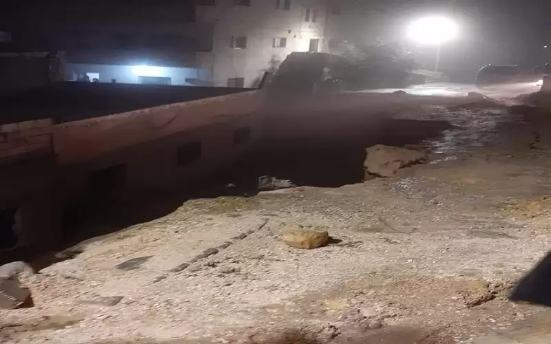 إغلاق شارع في عجلون بعد انهياره