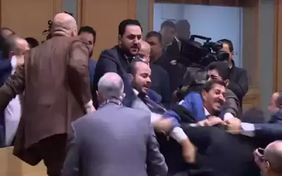 شجار بالايدي تحت قبة البرلمان