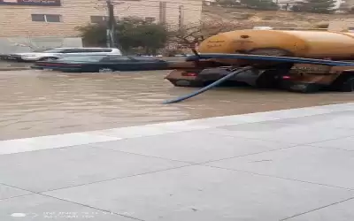 ارتفاع منسوب المياه على الطرق الرئيسة