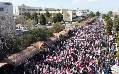 سوريا: مسيرات لدعم روسيا