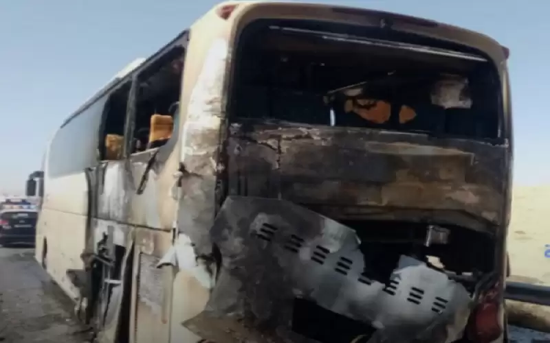 حريق بحافلة على متنها 51 راكبا