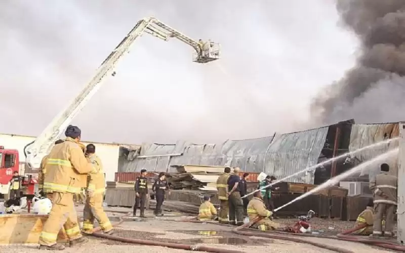 الكويت: اندلاع حريق بمنطقة ميناء عبدالله