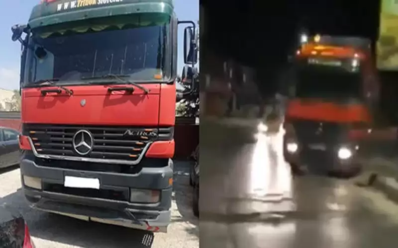 ضبط سائق قلاب بعد مخالفة سير