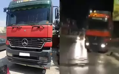 ضبط سائق قلاب بعد مخالفة سير
