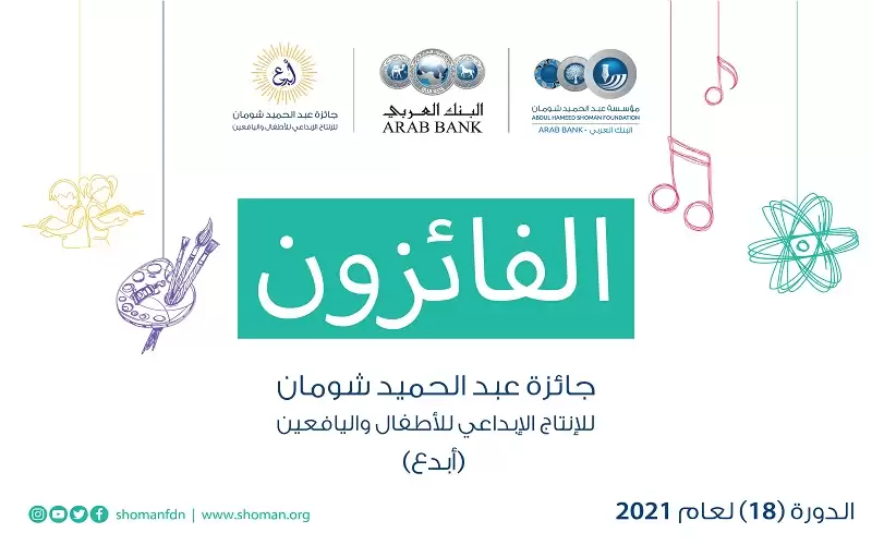 شومان تعلن أسماء الفائزين بجائزة أبدع