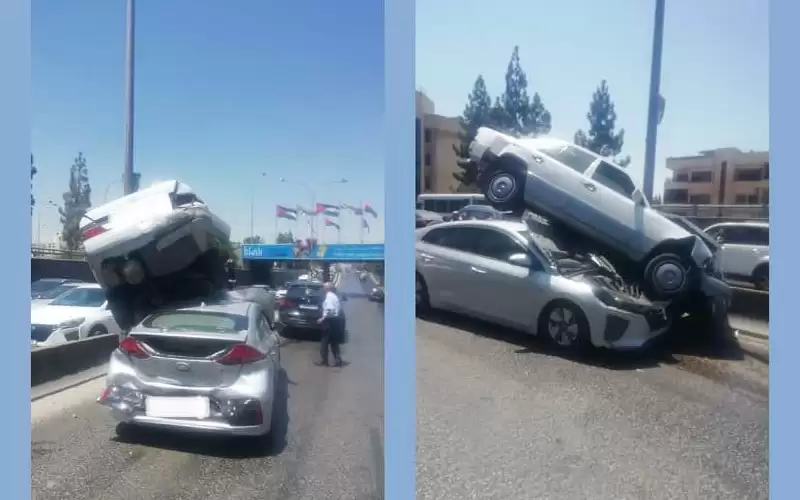 تصادم 6 مركبات بالقرب من إشارات