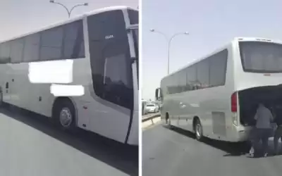 تعطل حافلة يخلق ازدحاما مروريا قرب