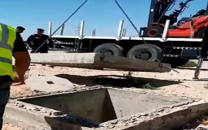 ازالة اعتداءات كبيرة على ناقل مياه