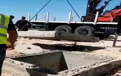 ازالة اعتداءات كبيرة على ناقل مياه