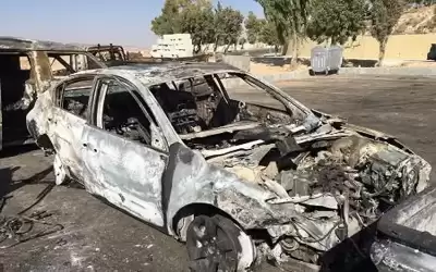 أردني احترقت سيارته في مشاجرة شفا