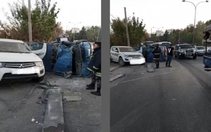 تدهور قلاب واصطدامه بمركبة أخرى على