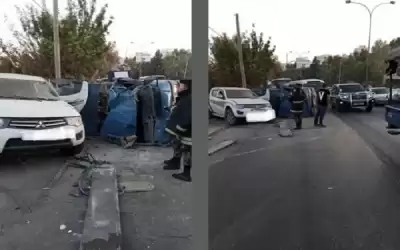 تدهور قلاب واصطدامه بمركبة أخرى على