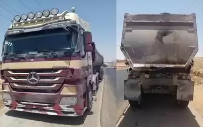 ضبط حدث يقود مركبة شحن على