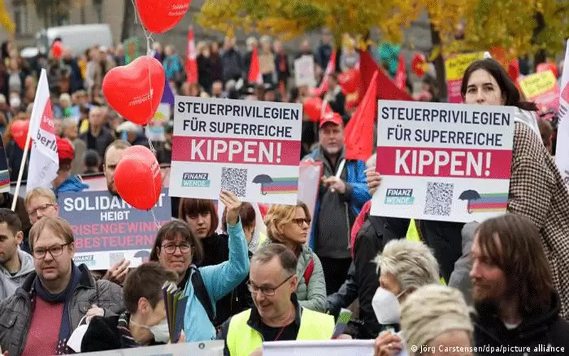 تظاهرة في برلين للمطالبة بفرض ضرائب