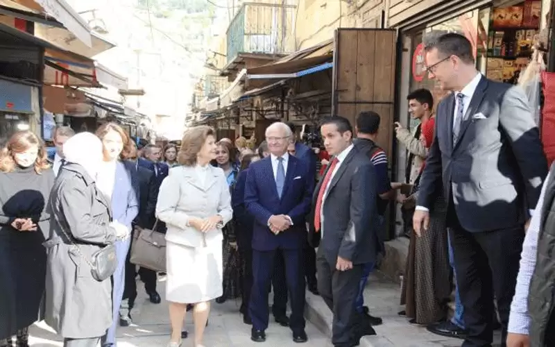 ملك وملكة السويد يزوران السلط