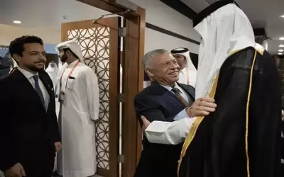 الملك يحضر حفل استقبال أمير قطر