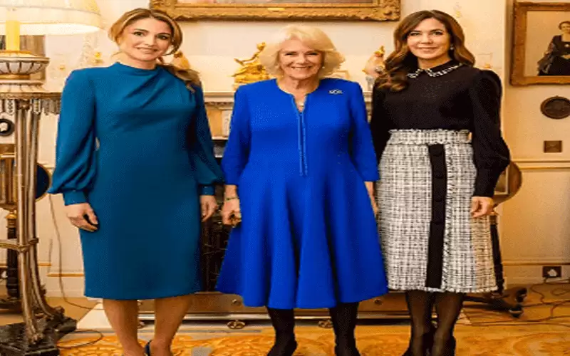 الملكة القرينة كاميلا تستقبل الملكة رانيا