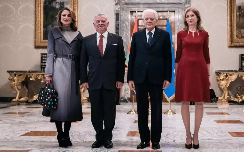 الرئيس الإيطالي يستقبل الملك والملكة