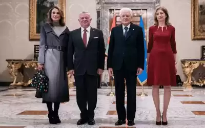 الرئيس الإيطالي يستقبل الملك والملكة