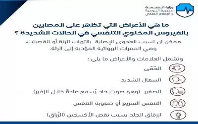 الإعلام الصحي: أعراض الفيروس المخلوي كالانفلونزا