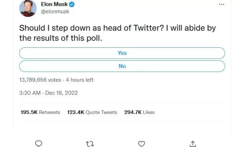 ماسك ينشر استفتاء ويضع إدارته لتويتر