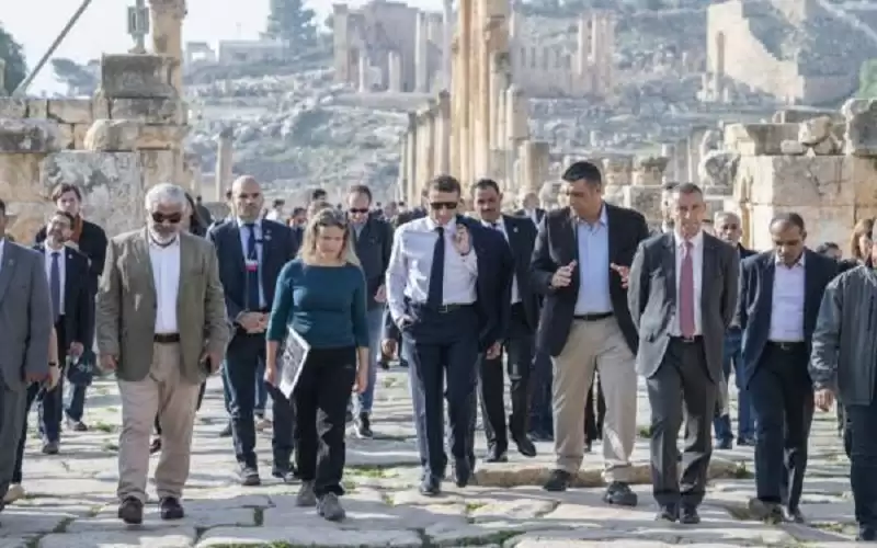 ماكرون في مدينة جرش الأثرية (صور)