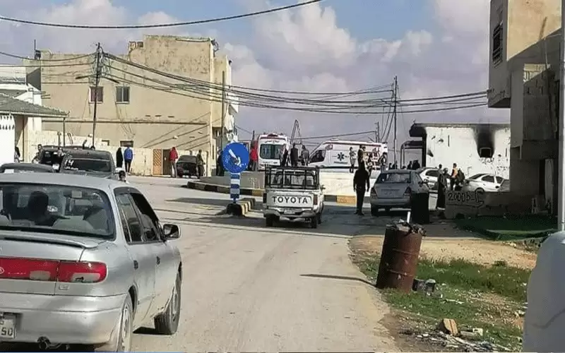 احتراق مخزن ديزل وبنزين بالمفرق