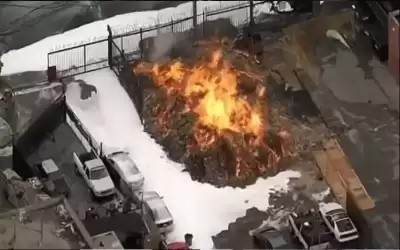 معقم يدين يتسبب بحريق هائل في