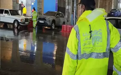 ارتفاع منسوب المياه بشارعي الحرية والمطار
