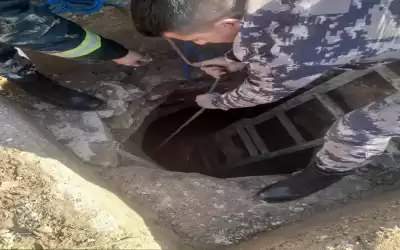 انقاذ 3 أشخاص من داخل بئر