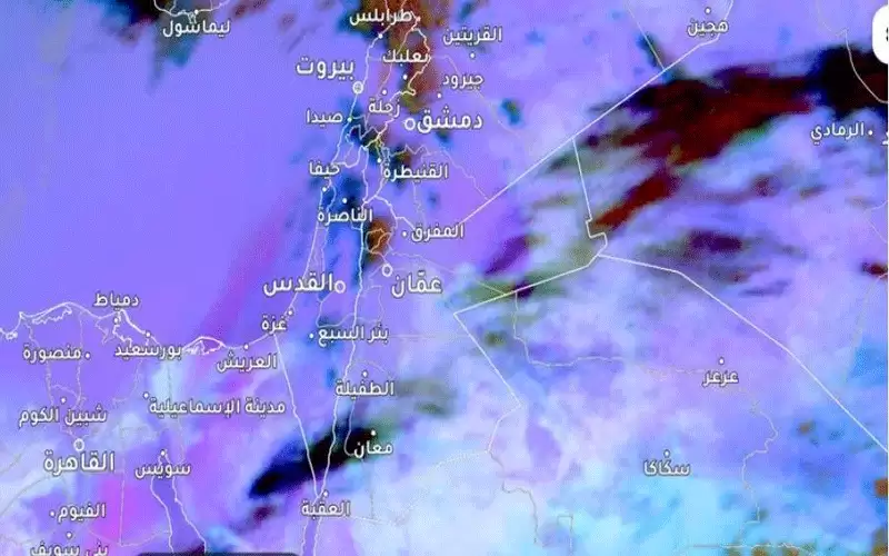 موجة غبارية قادمة من فلسطين وسيناء