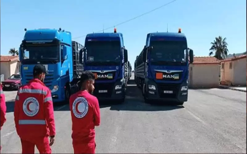 10 شاحنات إغاثية من الأردن إلى