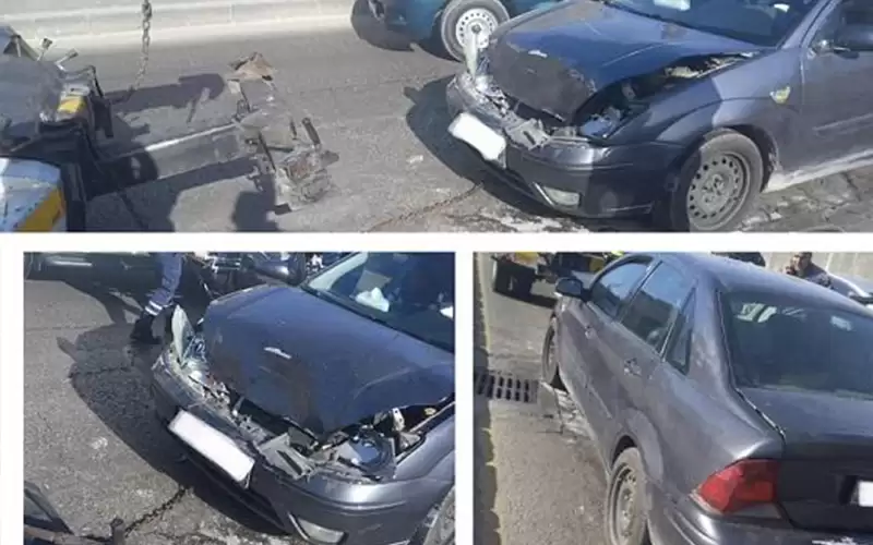 حادث تصادم بين 3 مركبات يتسبب