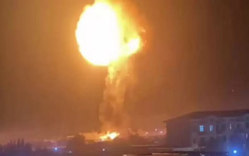 انفجار ضخم بمحطة للغاز وسط أوزبكستان